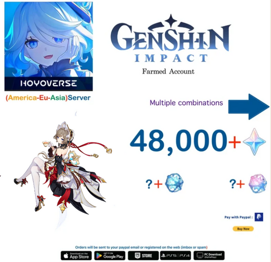 ⭐[All Servers]⭐  48,000 Primogems +  Sandrone - Multiple combinations - Genshin Impact Reroll Farmed Account