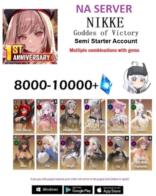 [Na Server]  Multiple Combinations + Gems GODDESS OF VICTORY: NIKKE Semi Starter Reroll Account