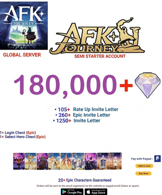 ⭐[Global Server ]⭐  180,000+ Diamonds With Frieren Collab  AFK Journey Semi Starter Account