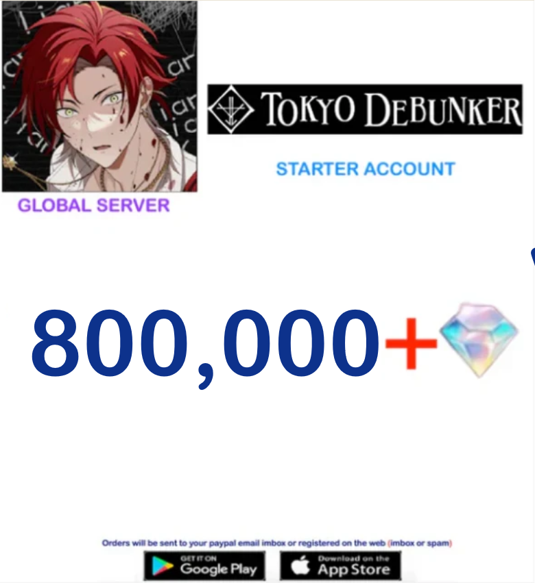 [Global Server/INSTANT DELIVERY] 800,000 Diamonds Tokyo Debunker Global Starter Account