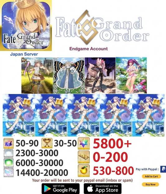 ⭐[JAPAN SERVER]⭐ ?? + SQ   Fate Grand Order Endgame Reroll Account v90