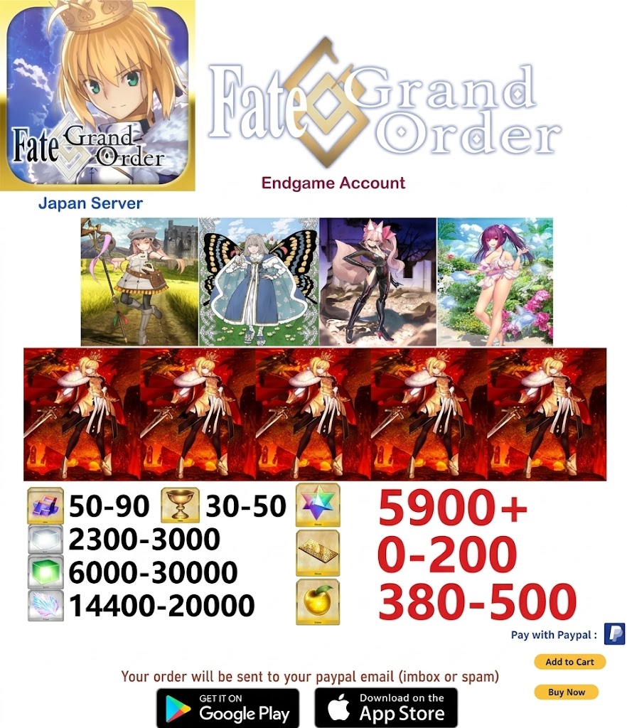 ⭐[JP Server] custom  + 5900 SQ LL Fate Grand Order FGO  Endgame  v17