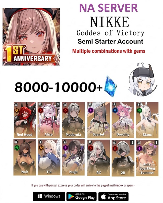 [Na Server]  Multiple Combinations + Gems GODDESS OF VICTORY: NIKKE Semi Starter Reroll Account