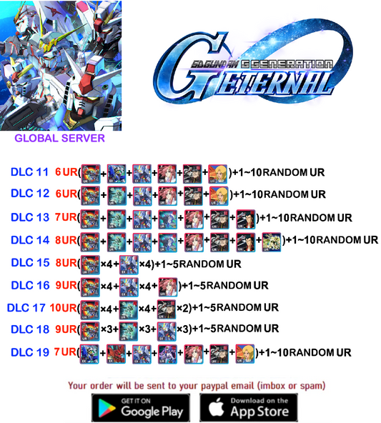 [GLOBAL SERVER] Multiple Combinations Gundam G Generation ETERNAL Farmed  Account v2
