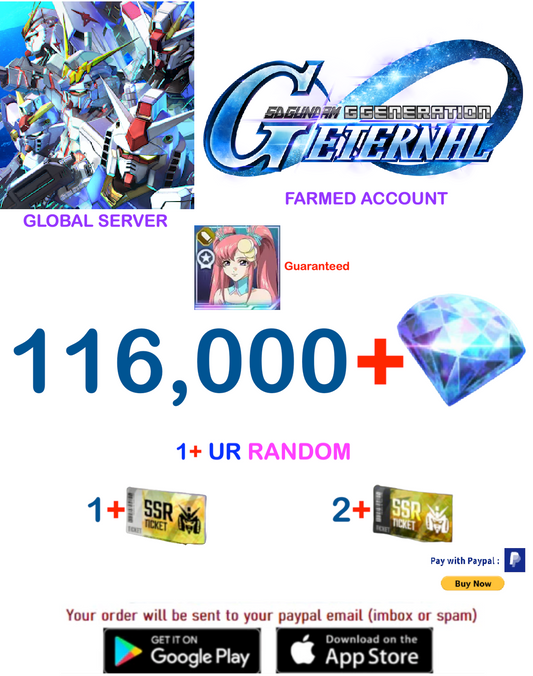 [GLOBAL SERVER/INSTANT DELIVERY]  Gundam G Generation ETERNAL Farmed  Account