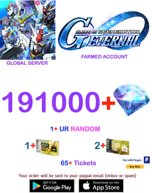 [GLOBAL SERVER/INSTANT DELIVERY]  Gundam G Generation ETERNAL Farmed  Account