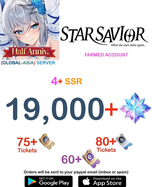 [GLOBAL - ASIA  SERVER] ?? + Gems  Star Savior Semi Starter Account v4