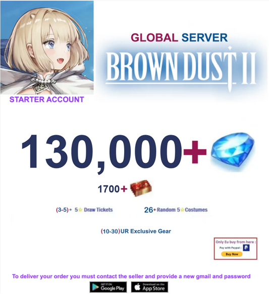 [Global Server/UNLINKED] 130,000 Gems  BDust 2 Starter Reroll Account