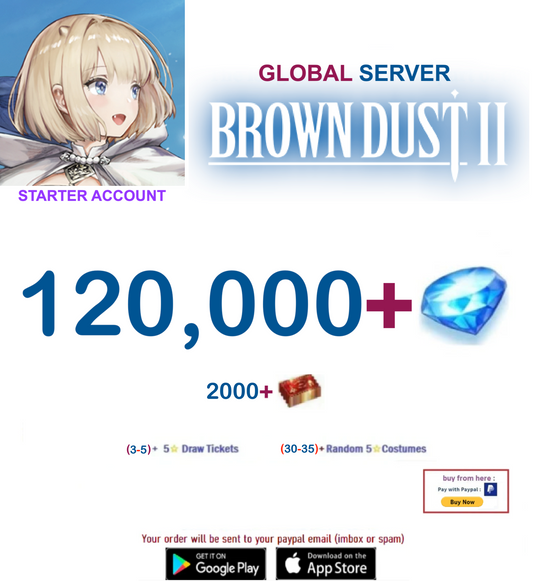 [Global Server/Unlinked] 120,000 Gems  BDust 2 Starter Reroll Account