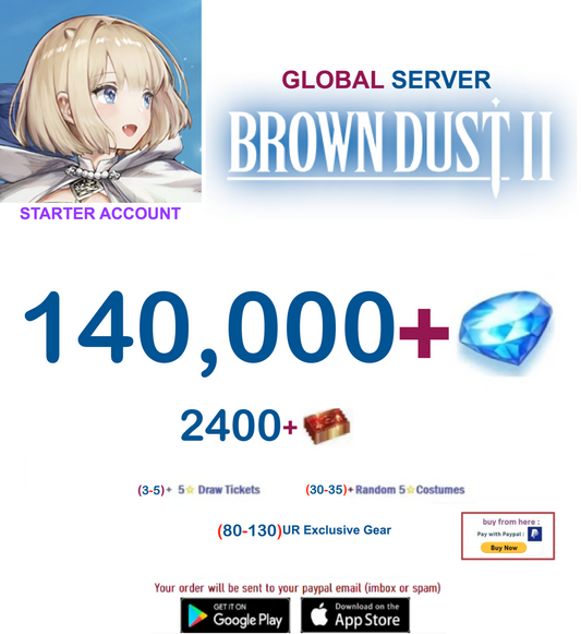 [Global Server/UNLINKED] 140,000 Gems  BDust 2 Starter Reroll Account