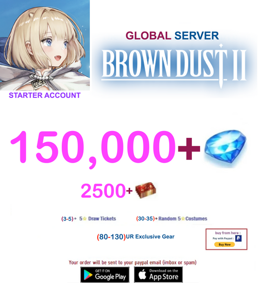 [Global Server/UNLINKED] 150,000 Gems  BDust 2 Starter Reroll Account