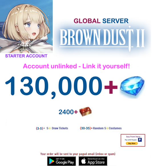 [Global Server/INSTANT DELIVERY] 130,000 Gems  BDust 2 Starter Reroll Account