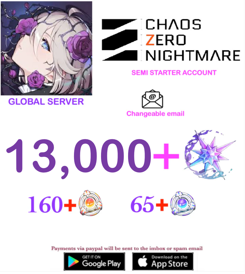 [GLOBAL SERVER] ⭐ ?? Crystals  ⭐  Chaos Zero Nightmare Fresh Semi Starter Account v4