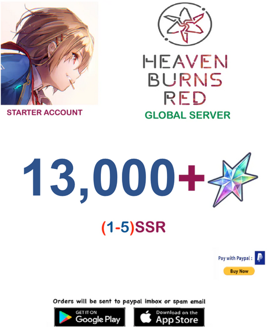 [GLOBAL SERVER ]13,000+ Quartz Heaven Burns Red Starter Reroll Account