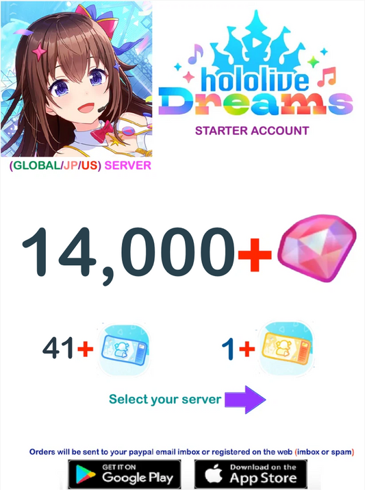 (Global/JP/US Server)  ?? Gems  Hololive Dreams  Starter Account v1