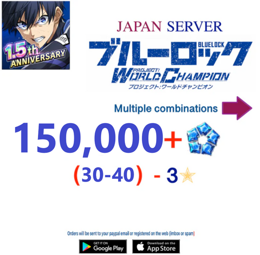 [Japan Server] 150,000+Gems  BLUE LOCK Project: World Champion  Reroll Starter Account