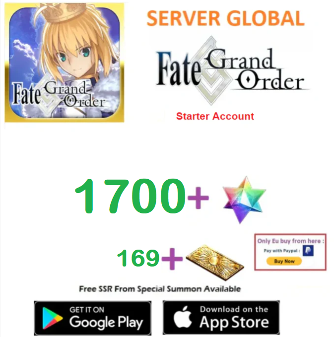 ⭐[GLOBAL Server]⭐ 1700+ SQ Fate Grand Order FGO  Starter Account