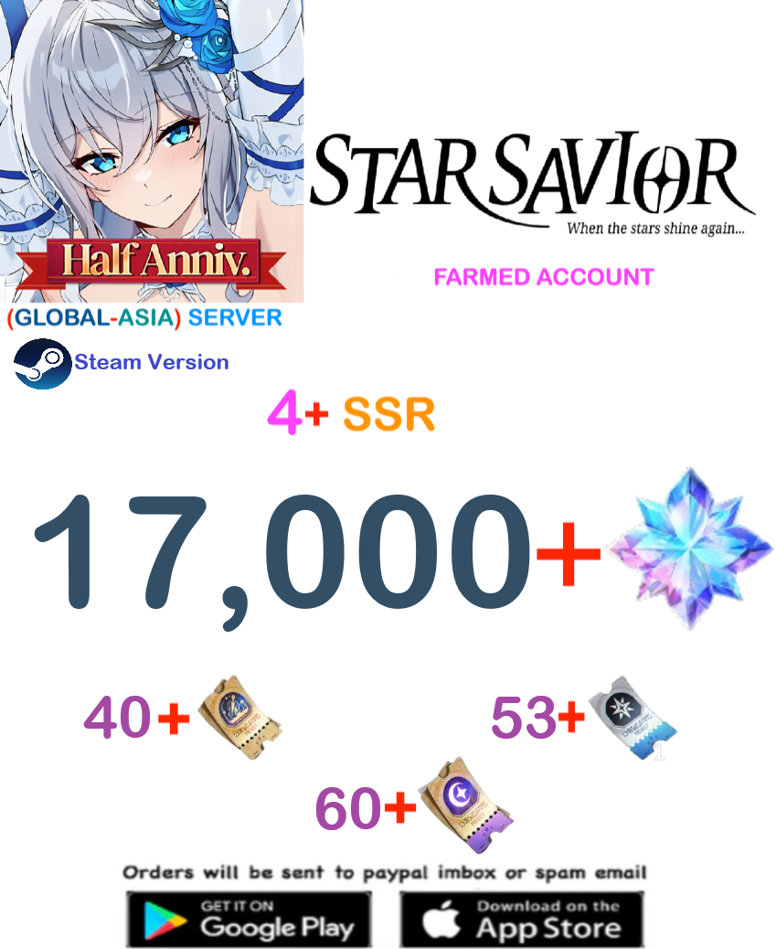 [GLOBAL - ASIA  SERVER] ?? + Gems  Star Savior Semi Starter Account v4