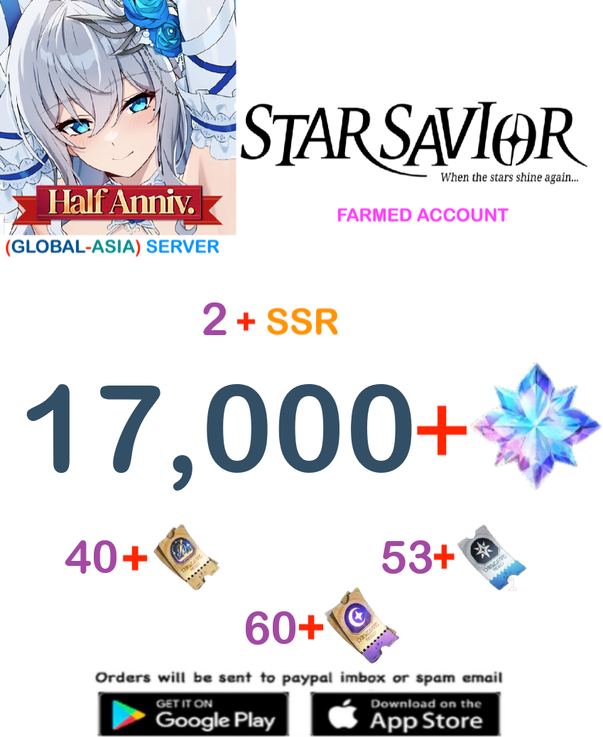 [GLOBAL - ASIA  SERVER] ?? + Gems  Star Savior Semi Starter Account v3
