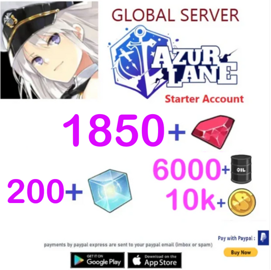 (Global Server) 1850+Gems  -  Azur Lane Starter Reroll Account