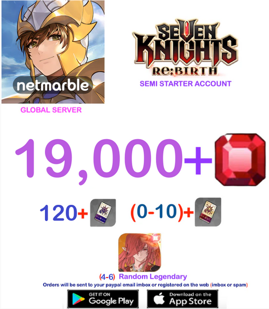 [GLOBAL SERVER] 19.000 + Gems  Seven Knights Re:BIRTH Starter Semi - Account