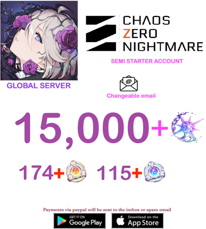 [GLOBAL SERVER] ⭐ ?? Crystals  ⭐  Chaos Zero Nightmare Fresh Semi Starter Account v4