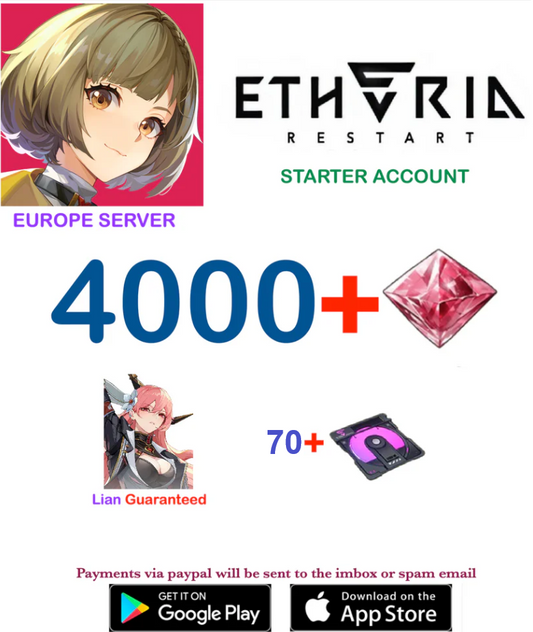 [Europe Server]  4000+ crystals  Etheria restart  Reroll  Starter Account (BUY 2 - GET 3)