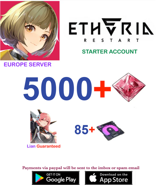 [Europe Server]  5000+ crystals  Etheria restart  Reroll  Starter Account (BUY 2 - GET 3)