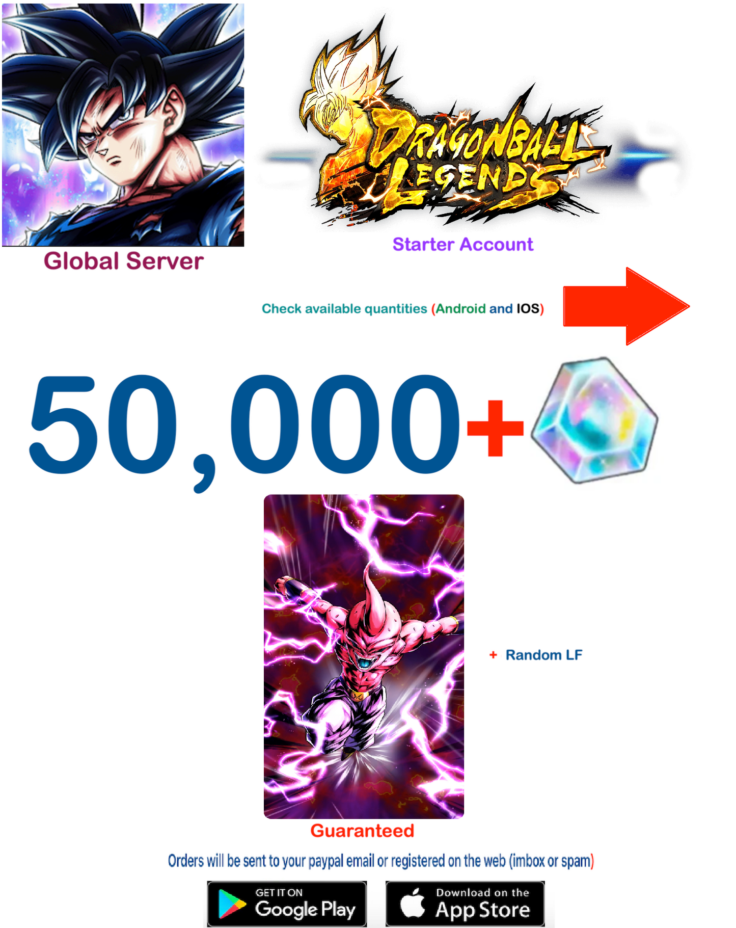 (Global Server)(Android-IOS VERSION)  UL Kid Buu  Dragon Ball Legends Farmed Account