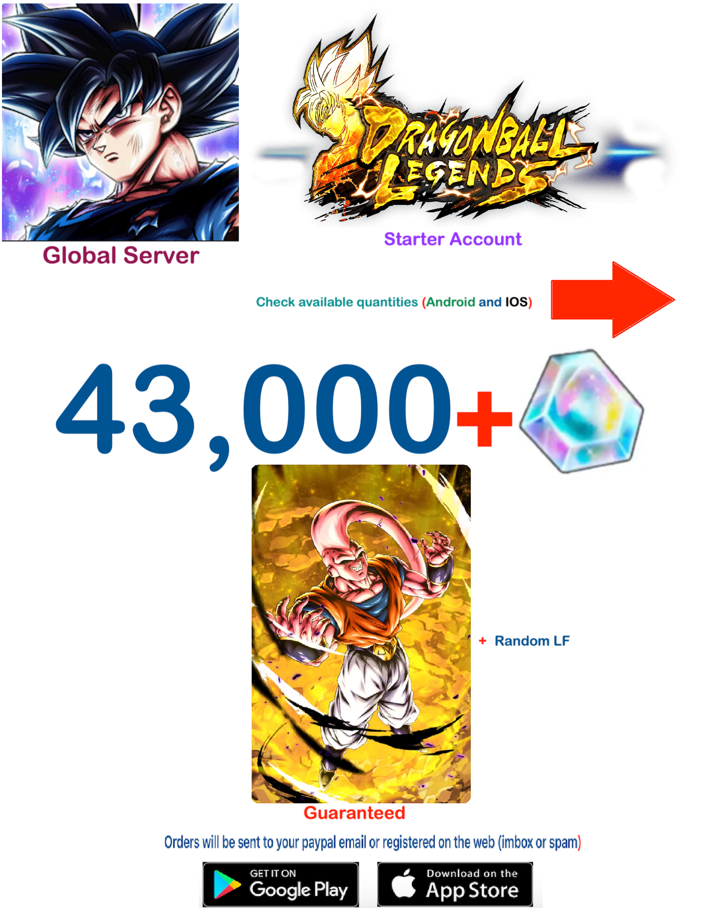 (Global Server)(Android-IOS VERSION)  Ultimate Gohan Absorbed Buu  Dragon Ball Legends Farmed Account