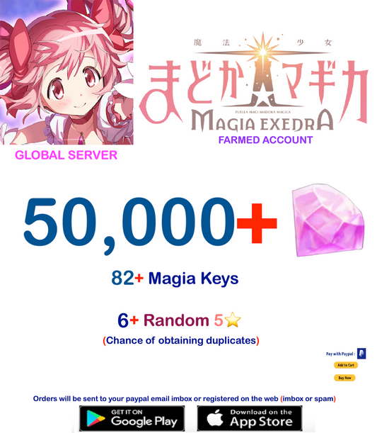 (Global Server)  ?? Magica Stones Madoka Magica  Farmed account