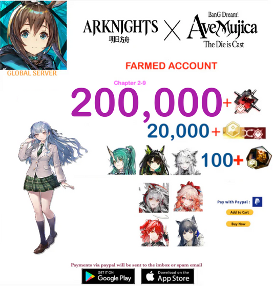 [Global Server] 100,000 +Orundum +  Arknights  Farmed Account v25