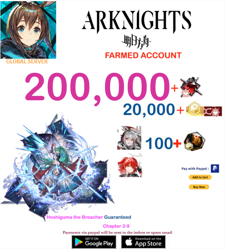 [Global Server] 200,000+ Orundum + Hoshiguma the Breacher  / Arknights Farmed Account v11