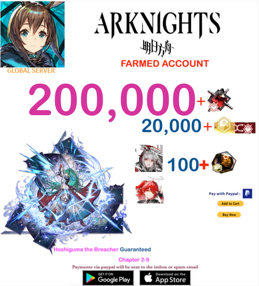 [Global Server] 200,000+ Orundum + Hoshiguma the Breacher  / Arknights Farmed Account v11