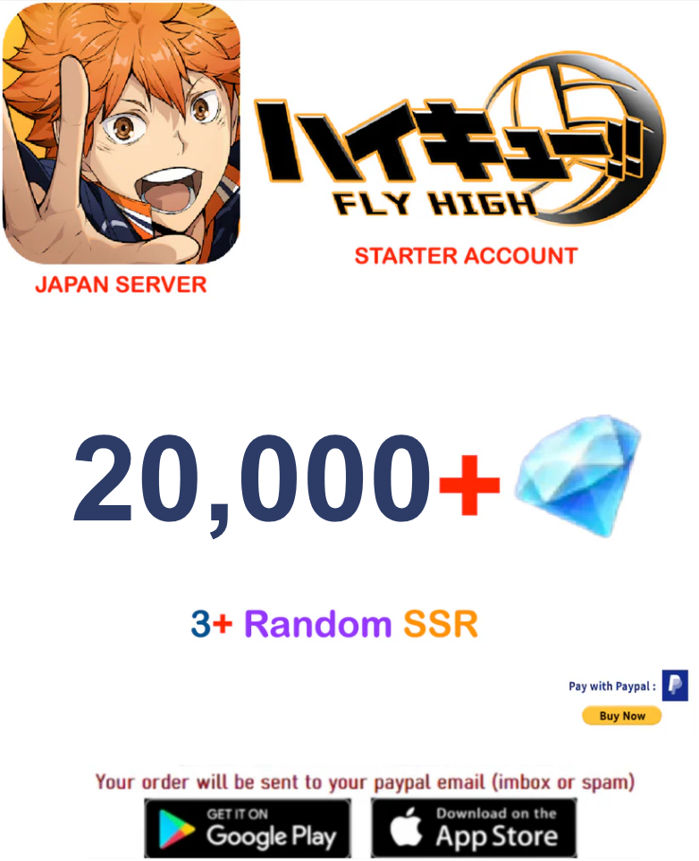 [JAPAN SERVER/INSTANT DELIVERY] ?? Gems HAIKYU!! FLY HIGH Starter Account