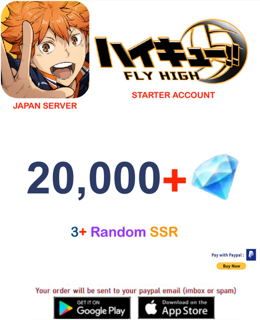 [JAPAN SERVER/INSTANT DELIVERY] ?? Gems HAIKYU!! FLY HIGH Starter Account