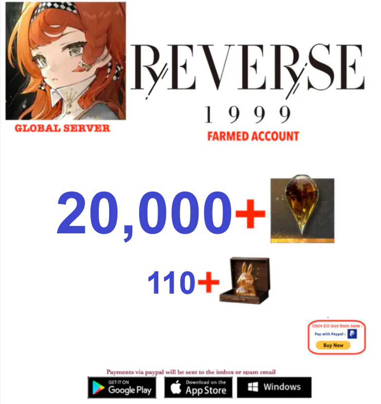 [Global Server][INSTANT DELIVERY]  20,000 +Gems   Reverse: 1999  Farmed Account