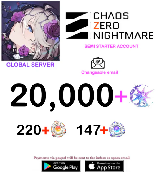 [GLOBAL SERVER] ⭐ ?? Crystals  ⭐  Chaos Zero Nightmare Fresh Semi Starter Account v6
