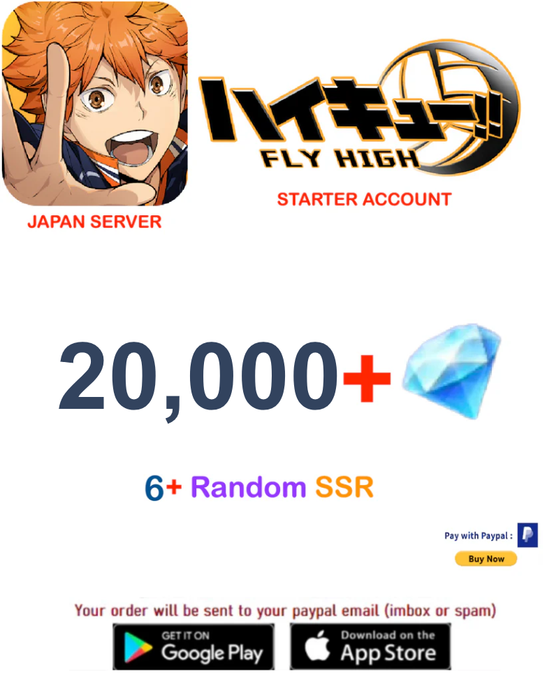 [JAPAN SERVER/INSTANT DELIVERY] ?? Gems HAIKYU!! FLY HIGH  Starter Account v3