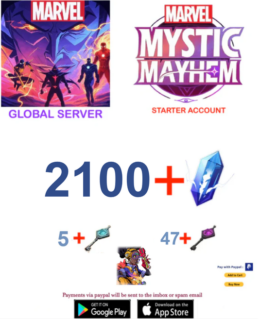 ⭐[GLOBAL SERVER]⭐ 2100+ Dream Gems  MARVEL :  Mystic Mayhem Fresh Starter Account