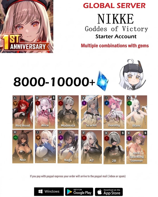 [Global Server]  Multiple Combinations + Gems GODDESS OF VICTORY: NIKKE Starter Reroll Account