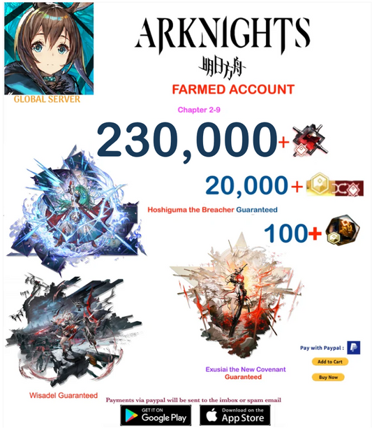 [Global Server] 230,000 +Orundum +  Wisdael  -    Arknights Farmed Account v3