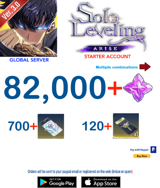 (Global Server)  Multiple combinations Solo Leveling:ARISE Reroll Starter Account v ex