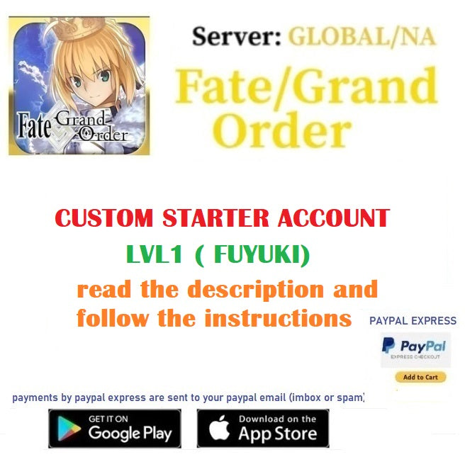 [NA SERVER] Custom Starter Account  Fate Grand Order