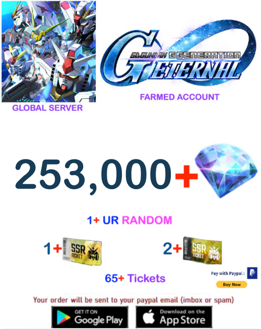 [GLOBAL SERVER/INSTANT DELIVERY]  Gundam G Generation ETERNAL Farmed  Account