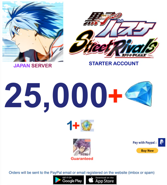 (Japan Server)  25,000+ Diamonds  Kuroko Basketball Street Rivals
