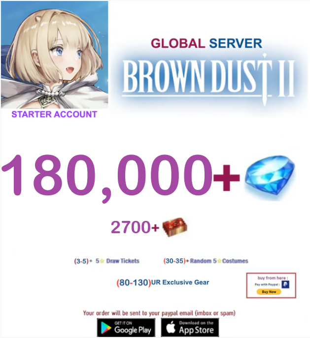 [Global Server/UNLINKED] 180,000 Gems-2700tick  BDust 2 Starter Reroll Account