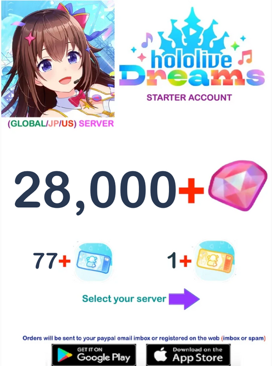 (Global/JP/US Server)  ?? Gems  Hololive Dreams  Starter Account v2