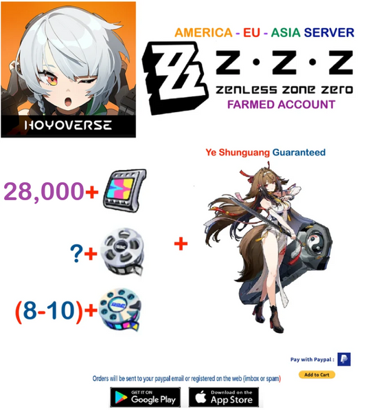 (All Server)  Ye Shunguang + Resources  - Zenless Zone Zero Farmed Account