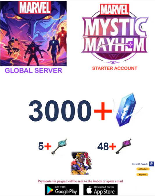 ⭐[GLOBAL SERVER]⭐ 3000+ Dream Gems  MARVEL :  Mystic Mayhem Fresh Starter Account